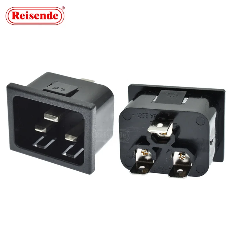 Ac 250v 16a 3 Pin Panel Mount Iec320 Iec Inlet Csk-a20 C20 Use For Power Distribution