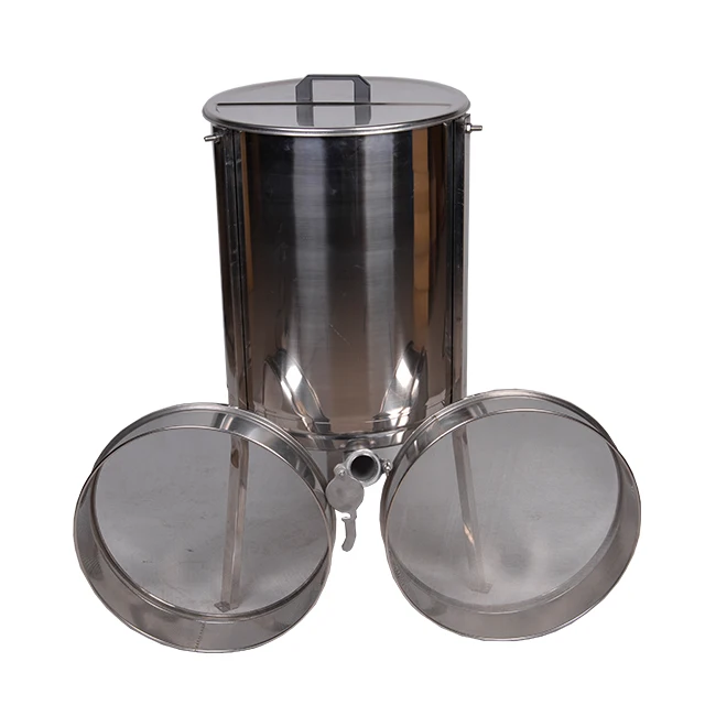 Оборудование для пчеловодства медовый бак/медовый бак с двухслойным фильтром и дужками