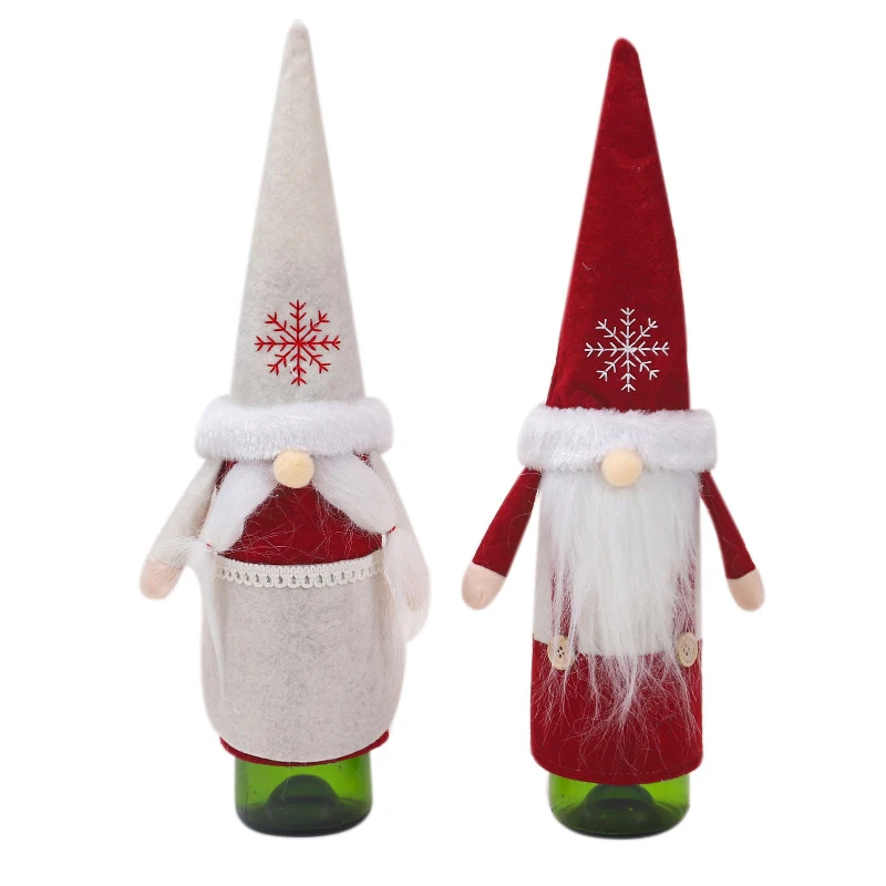 
Christmas decorations non-woven fabric doll creative faceless old man wine bottle sleeve champagne bag 
