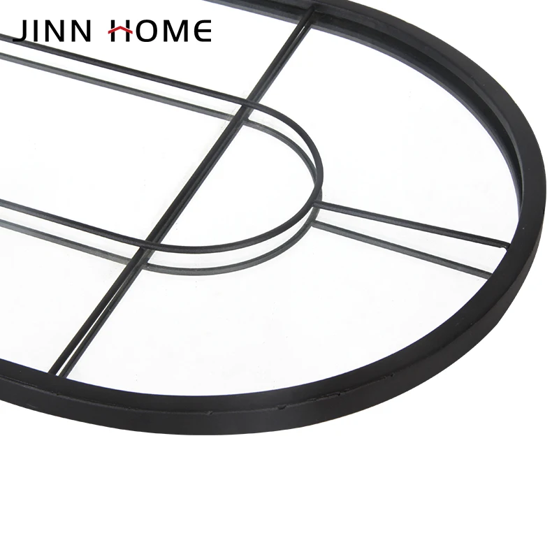 Jinnhome Modern Home Decorative Mirror Black Window Shape Metal Plastic for Bedroom Living Room Bathroom Hanging Iron Frame