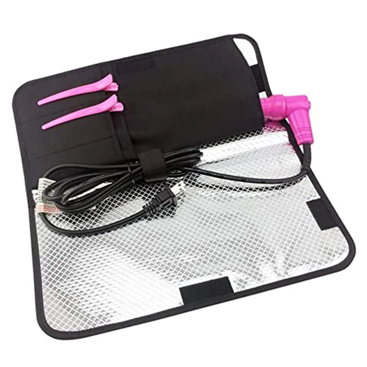 Women cosmetic clips combs travel pouch pockets Flat Iron hair straightener case heat resistant thermal pouch bag