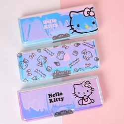 Topsthink Personalized Laser PVC Pen Bag Pouch Hello Kitty Durable Students Kawaii Cute Stationery Zipper Pencil Box