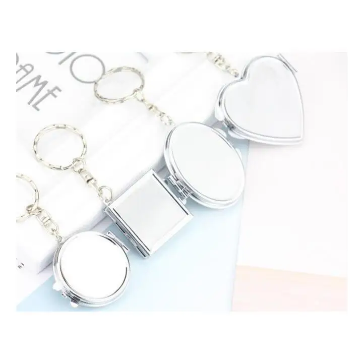 
1Pcs Portable Folding Hand Mirror Cosmetic Key Chain Pocket Makeup Cosmetic Compact Mirror Cosmetics Key Ring 