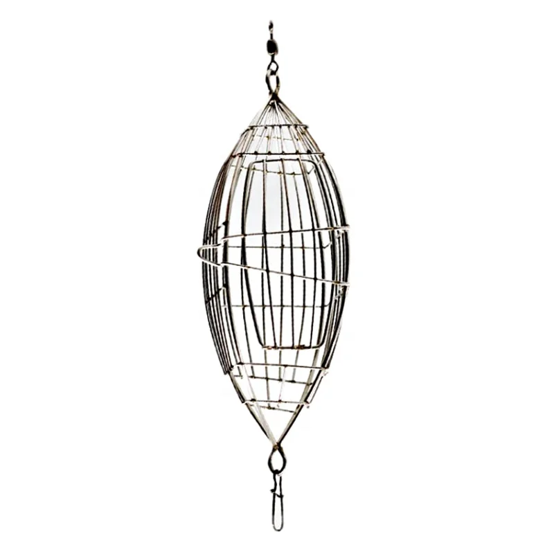 5 Sizes metal fishing bait cage Olive type stainless steel bait feeder Fishing gear accessories