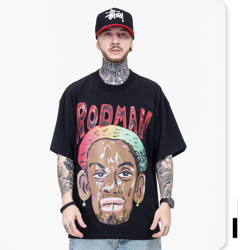 Wholesale high quality anime cartoon print on demand t-shirt in bulk custom plain white / black pima cotton t shirt for men