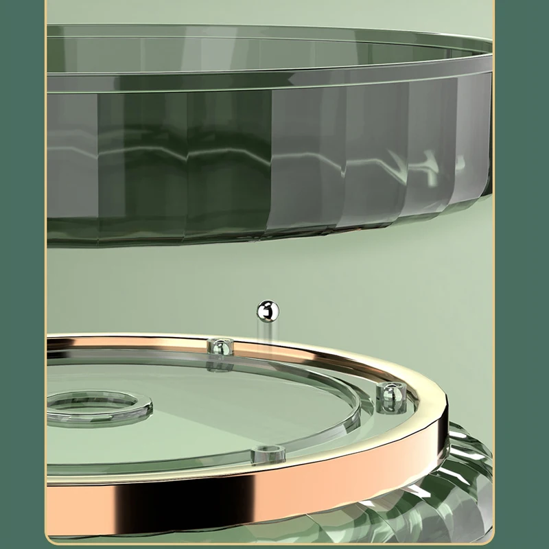 360 Rotating Makeup Organizer Perfume Tray with Drawers Bathroom Countertop Vanity Lazy Susan Cosmetic Display Case