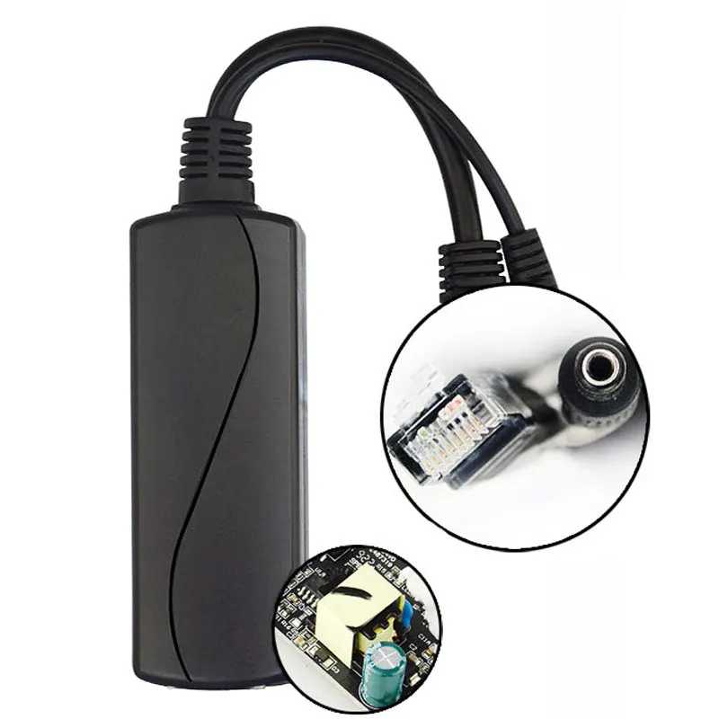 Active POE Splitter Waterproof 48V POE 10/100M Input To DC Output 12V For IP Camera/Wireless AP/CCTV