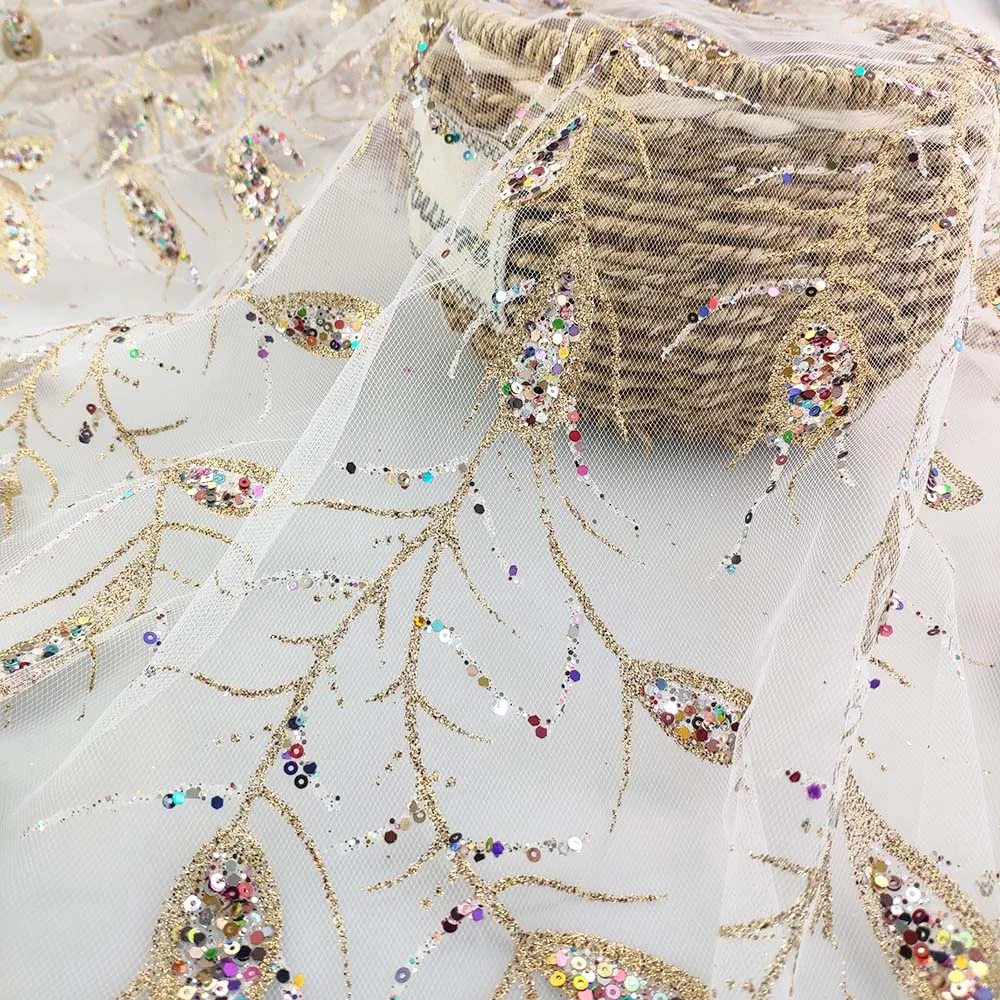 100%polyester black base Mosquito sliver glitter dots mesh fabric for dress