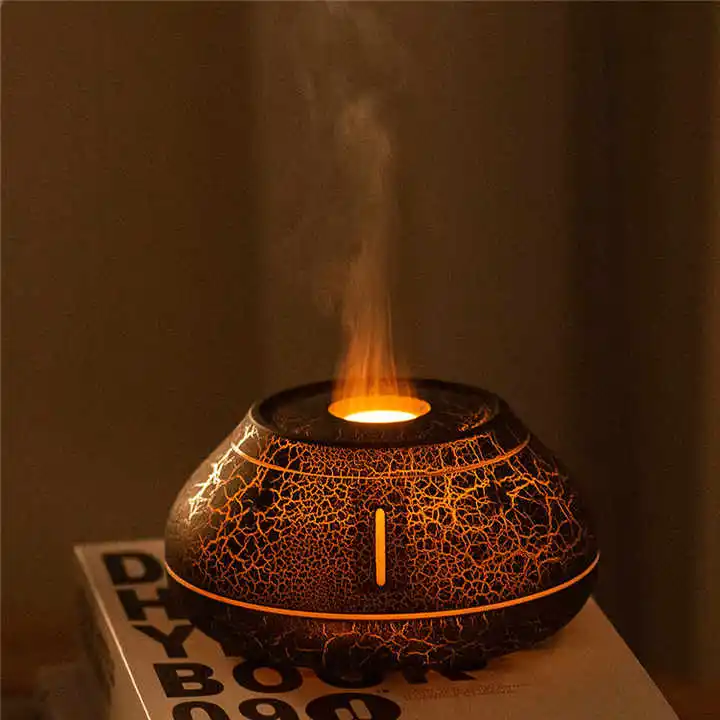 Essential oil aromatherapy diffuser 130ml aroma oil diffuser desktop usb flame air humidifier with colorful light