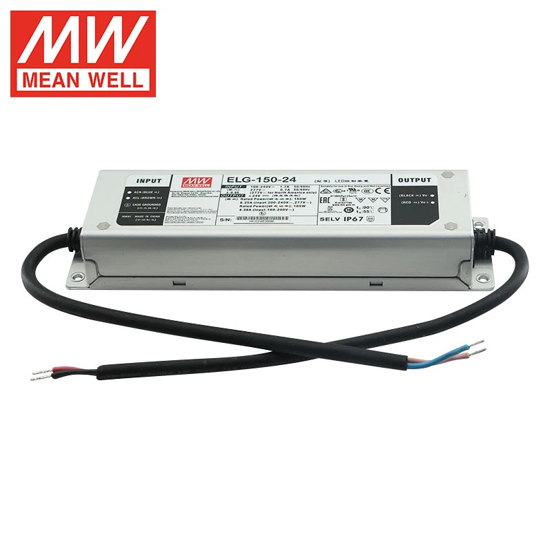 Meanwell светодиодный драйвер 150 Вт 24 В ELG-150-24 IP67 источник питания для светодиодного уличного освещения