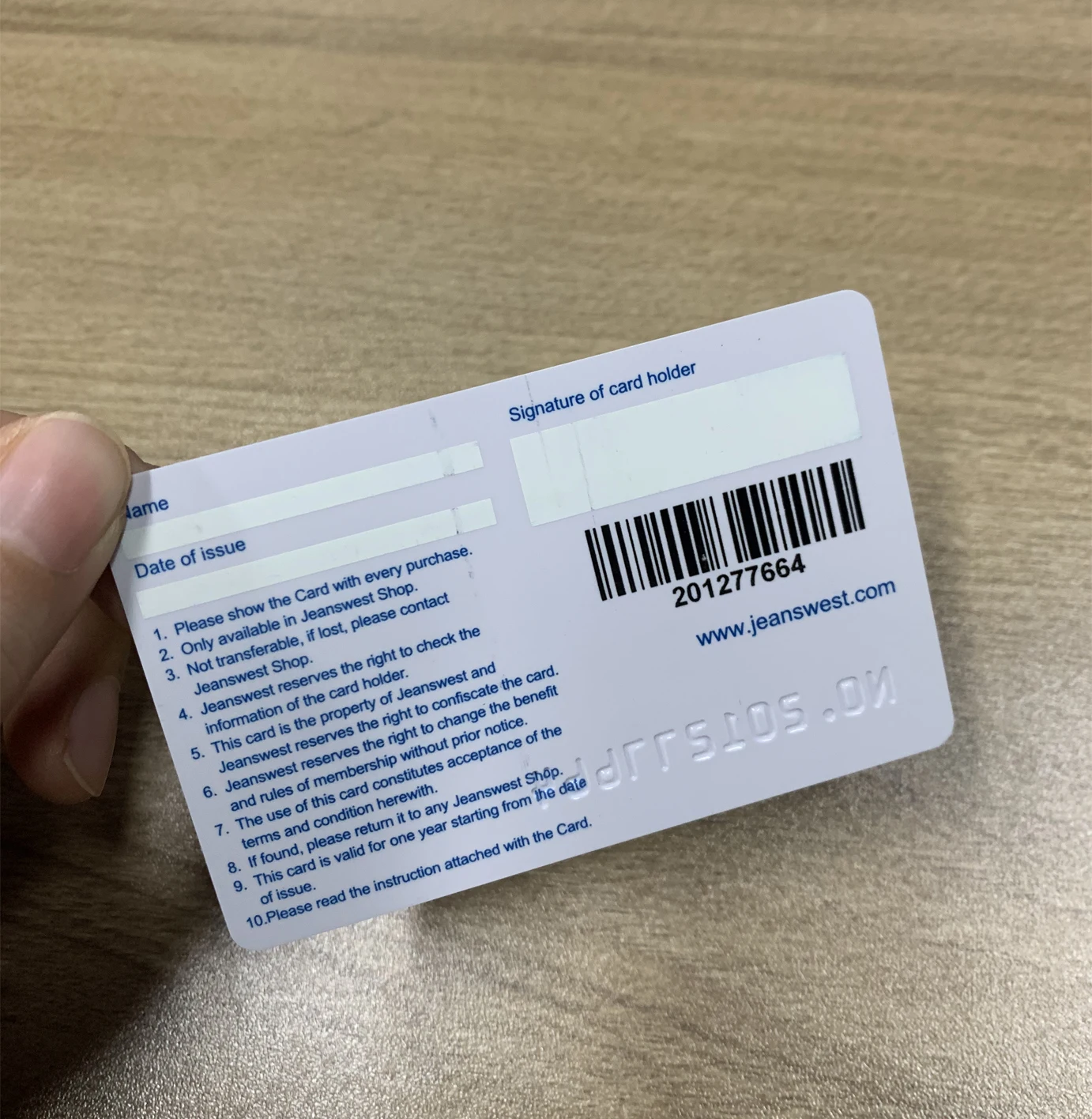 Custom Plastic Pvc Business Cards Pvc Membership Gift Card Wtih Signature Strip