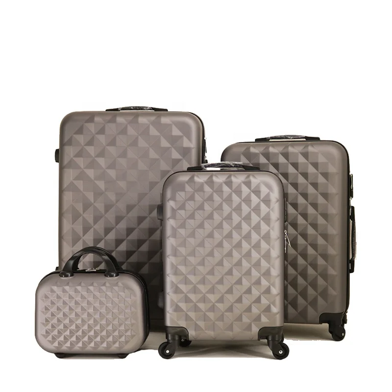 Double Wheels  4 Pieces ABS Trolley Luggage Suitcase Bag Set With Diamond Outlooks