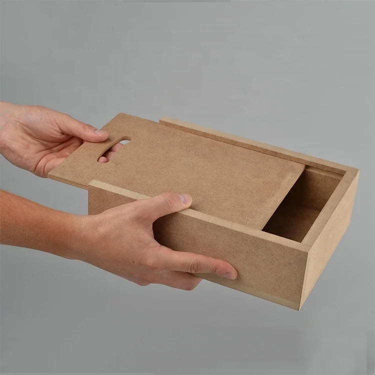 Customized MDF wooden boxes with sliding lid
