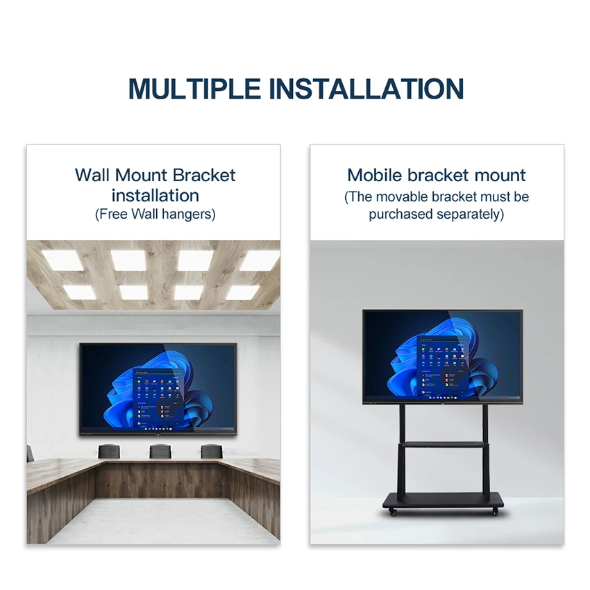 55 65 75 86 98 100 110 inch 2K/4K resolution LCD touch screen monitor all in one whiteboard interactive smart board price