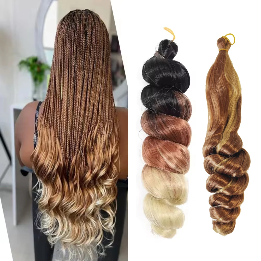 Synthetic 150g Loose Wave Braid Crochet Hair French Curls Synthetic Braiding Spiral Curl Hair