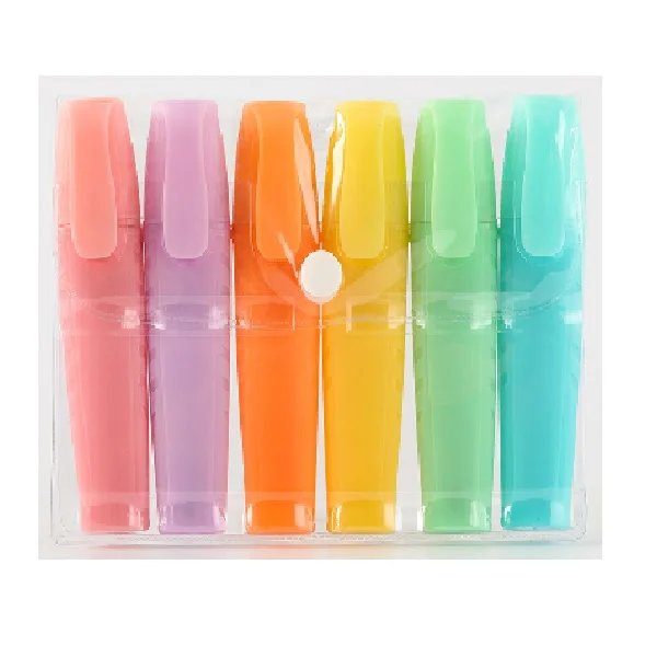 
OEM 6 Colors Stationery Suppliers Drawing Pens Kawaii Highlighter Pen Marker 