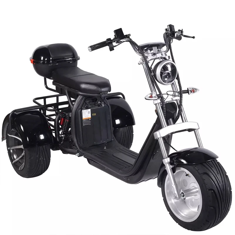 OT2808 1000w 2000w 60v12AH/20AH li-on battery adult three wheel motorcycle electric scooter with golf bag holder / fat tire golf