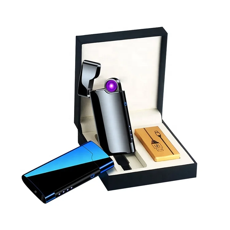 Windproof Personalised Usb Electronic Flameless Cigarette Lighter with Led Light