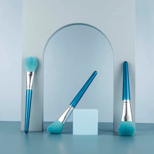 Suppliers Gracedo New Arrival Luxury Custom Private Label 10 Pcs Blue Make Up Brushes For Make Up With Bag