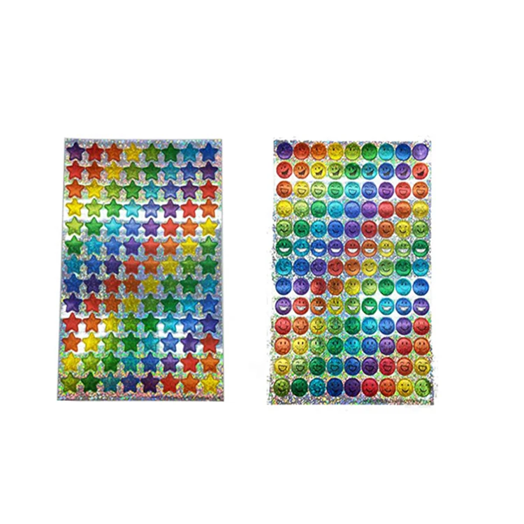 Wholesale Custom Printing Private Cute Cartoon Star Kids Vinyl Glitter Sticker Sheet for Children