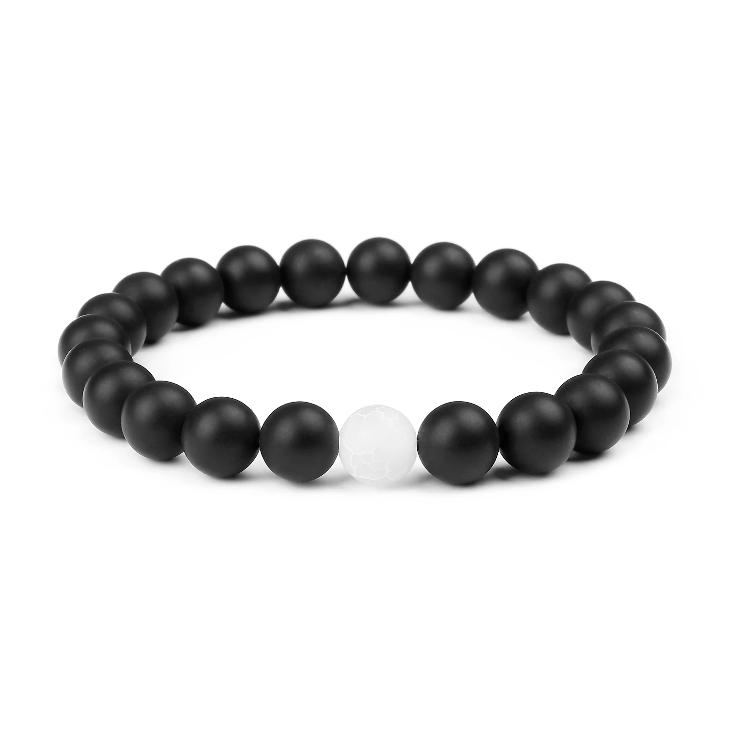Black Onyx and White Howlite His and Hers Amazon Relationship Bracelet For Couples
