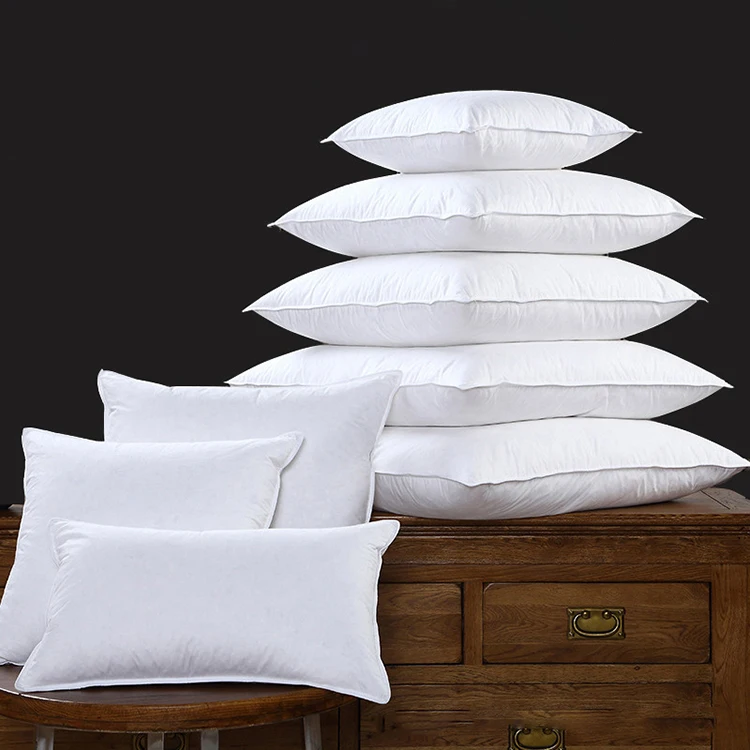 Customized White Goose Duck Feather Down Pillow Inserts Five-Star Pillow Core Home Decoration Sofa Bed Feather Cushion Inserts