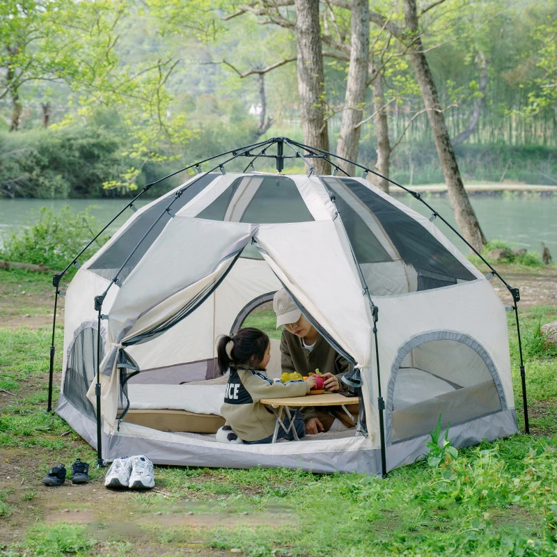 Camping  Hemisphere mushroom Dome Tent Geodesic structure 5+ Person Half ball Tent with stove jack hole  Suppliers Outdoor