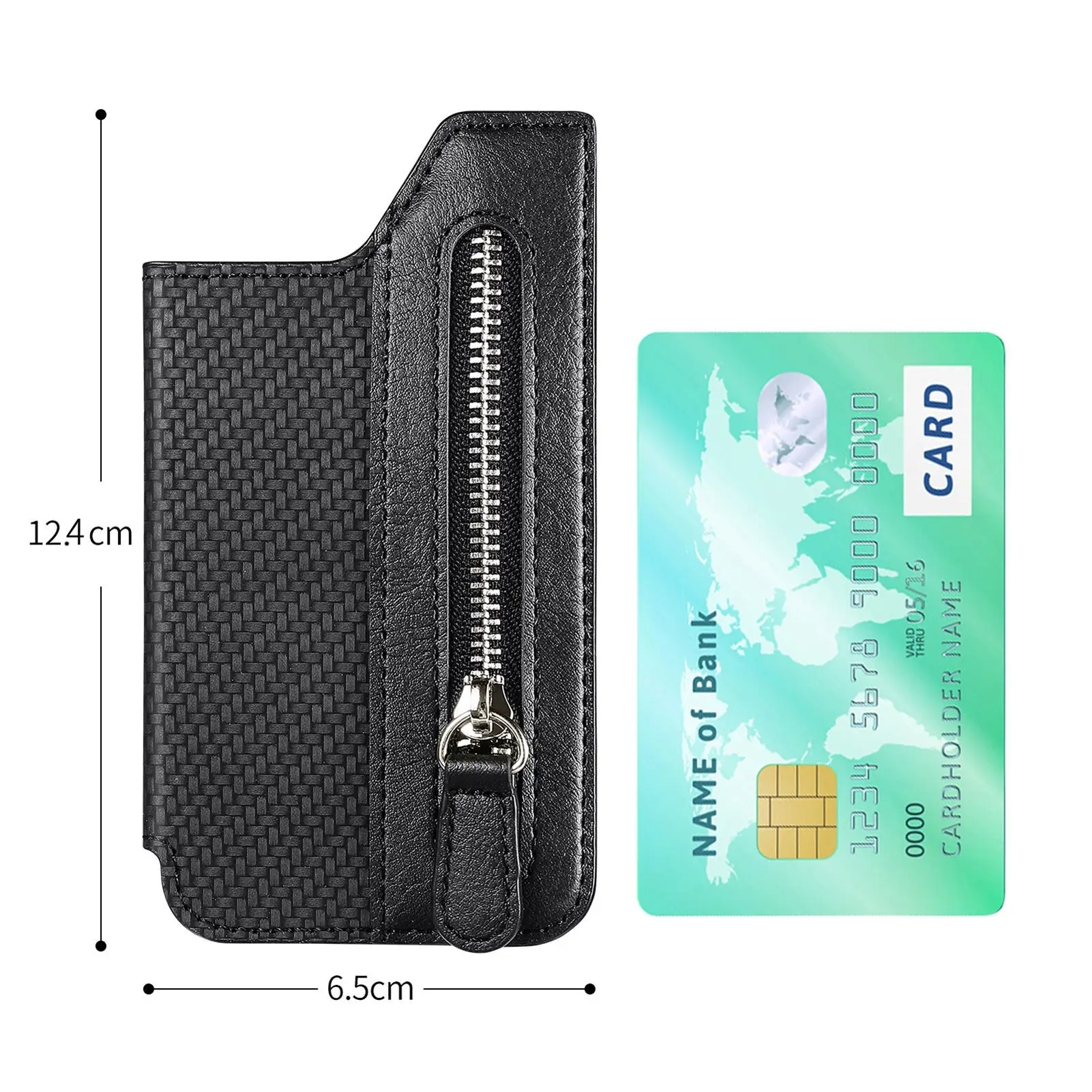 N52 MAGNETS Personalized Back Stick Phone Card Bag Left and right flip covers with Zipper Front Pocket phone case