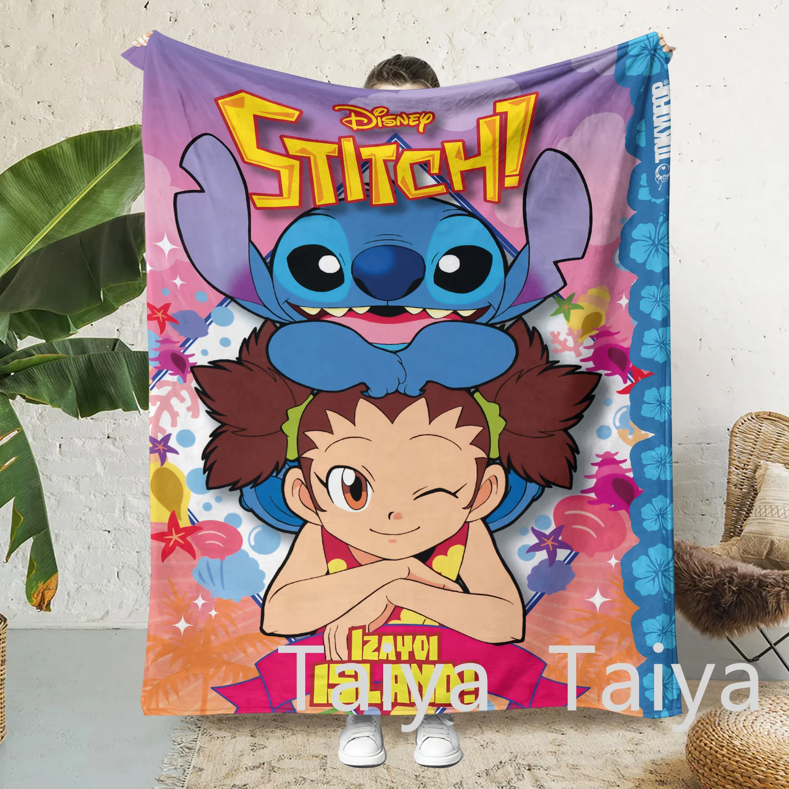 Factory Direct Hot Sale newest cute Stitch Lilo Super Soft Microfiber Flannel Throw travel Blankets Kids blanket