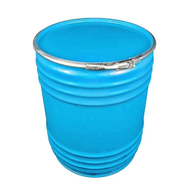 20L Steel 5 Gallon Blue Metal Buckets Oil Drum Barrel Empty Recyclable With Open Lid