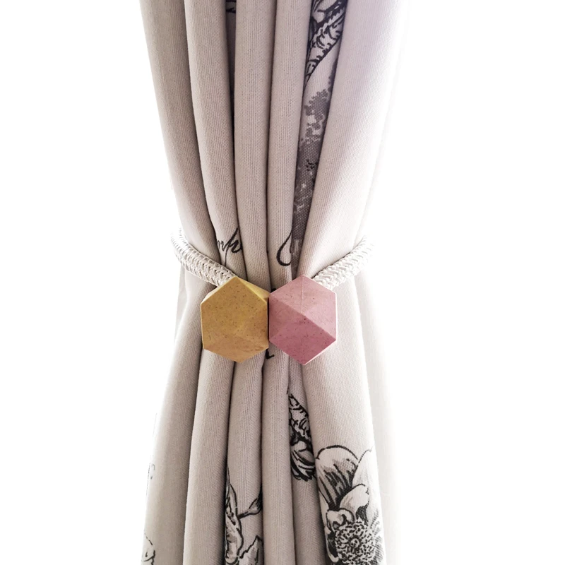 
Home Decoration Magnetic Curtain Tieback Rope Hooks Polyester Ball Curtain Buckle Holder Tieback Clips Curtain Rope Tieback 