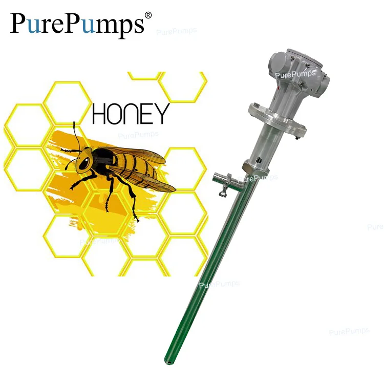 vertical pneumatic power high viscosity honey barrel lifting screw SS316 tube pump