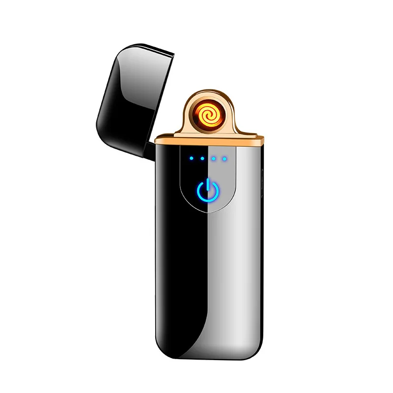 USB зарядка зажигалка с сенсорным отпечатком пальца Индуктивная ветрозащитная электронная рекламная Зажигалка оптом