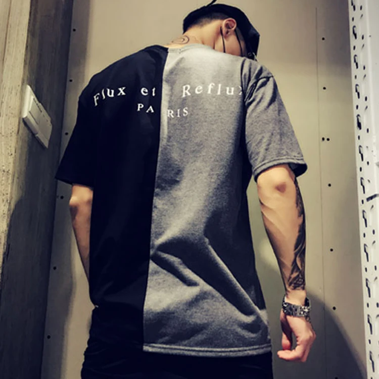 Men White and Black Cut and Sew Custom T Shirt High Quality Custom Vintage t Shirt Sublimated Tshirt