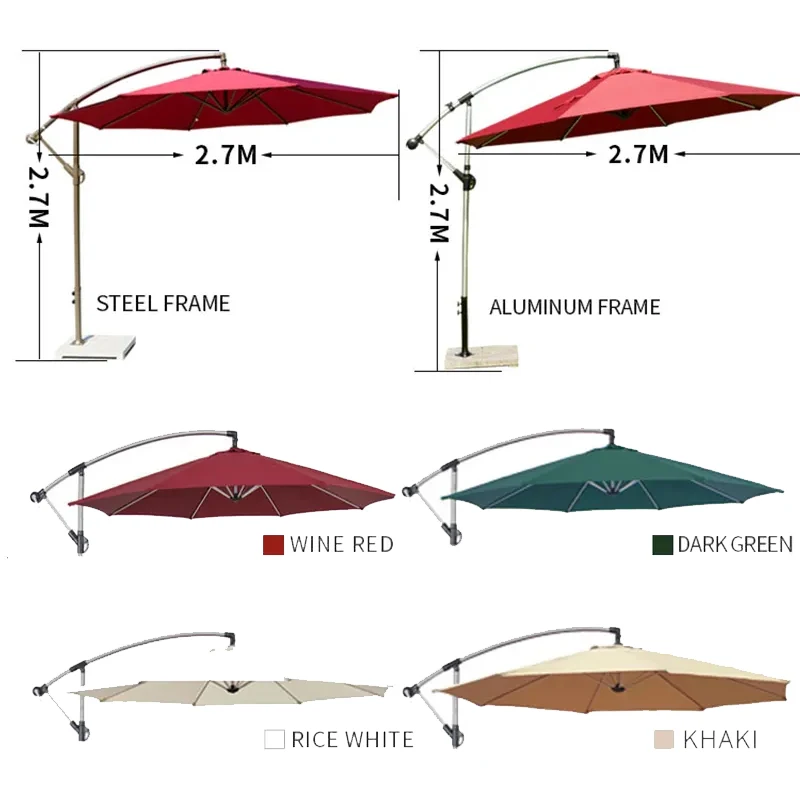 FEAMONT 10ft Vented Banana Umbrella Wholesale Cantilever Patio Sunshade for Pool Side Beach Umbrella