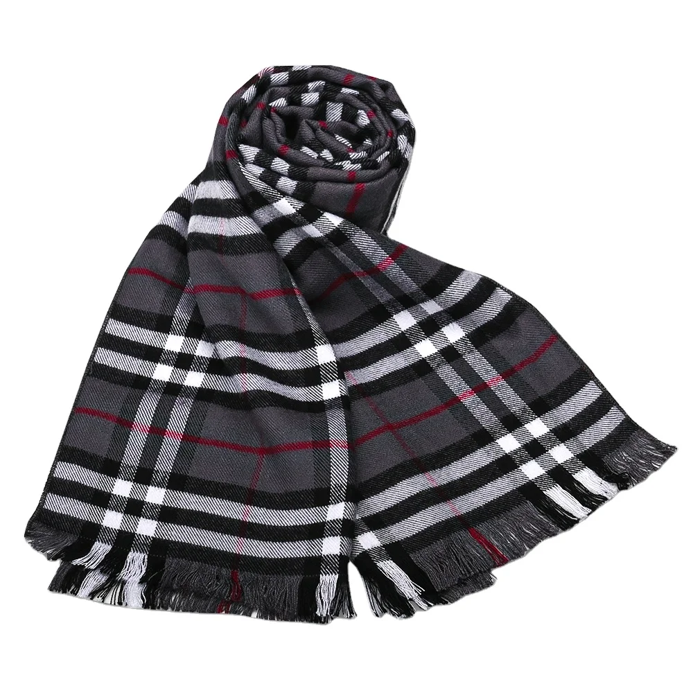 YiLi Custom Winter Autumn Luxury Printing Warm Tassel Luxury Brand Acrylic Shawl Scarf Made of Viscose