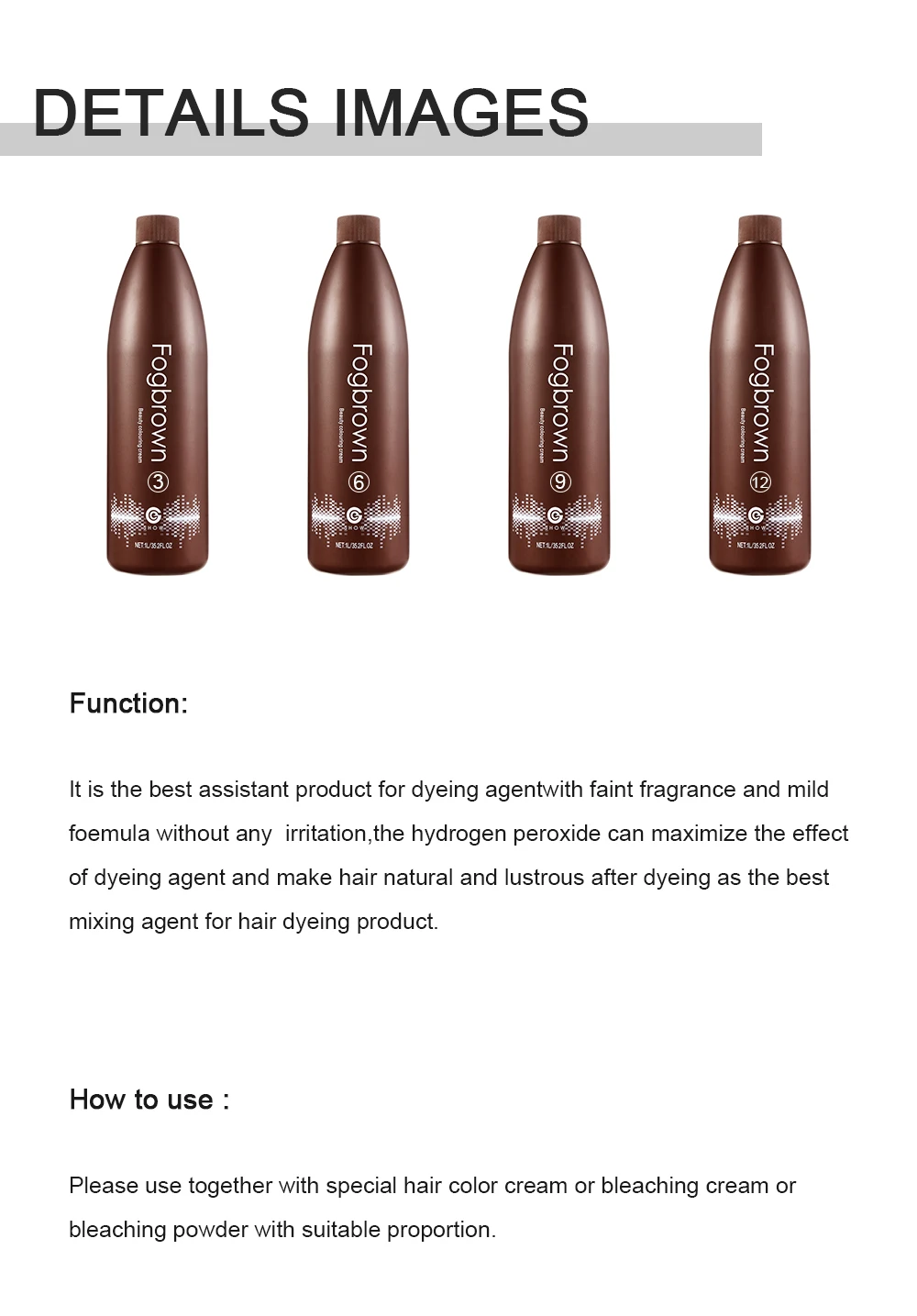 Wholesale oxidant hair coloring developer 3% 6% 9% 12% fragrance natural peroxide cream