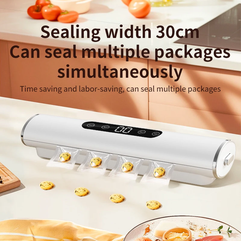 Electric Automatic Food Sealer Plastic Vacuum Preservation Machine with Liquid Crystal Display for Household Food