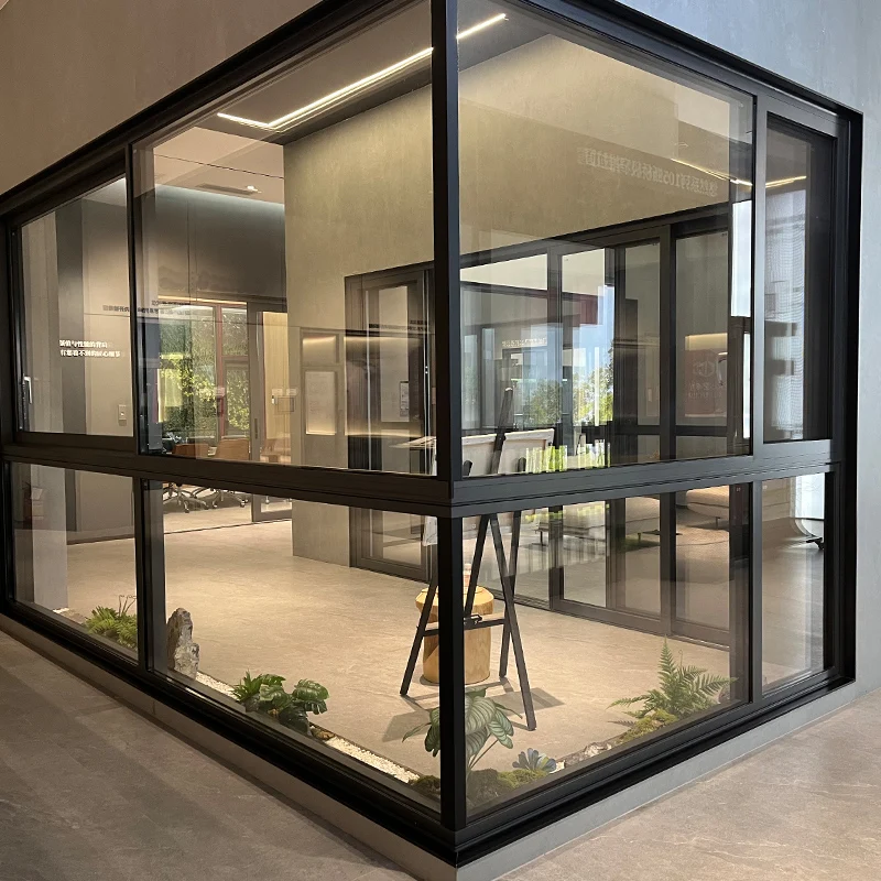 Big Size Germany Style Double Glass Smooth Balcony Easy Operation Aluminum Sliding Windows with Stainless Steel Screens