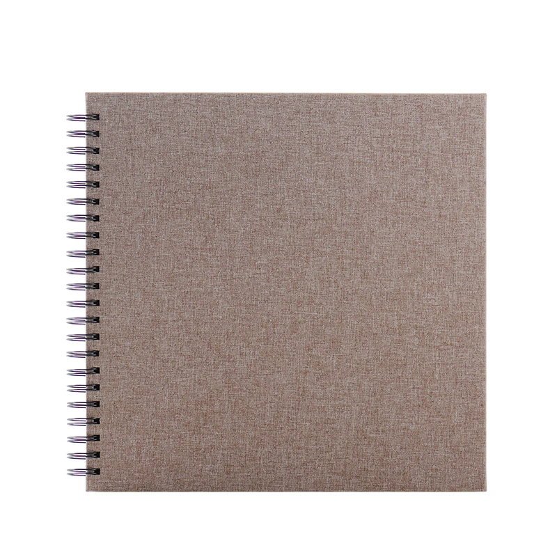 Linen Cover Spiral Binding Diy Photo Album Black Inside Pages Wholesale Scrapbook Albums