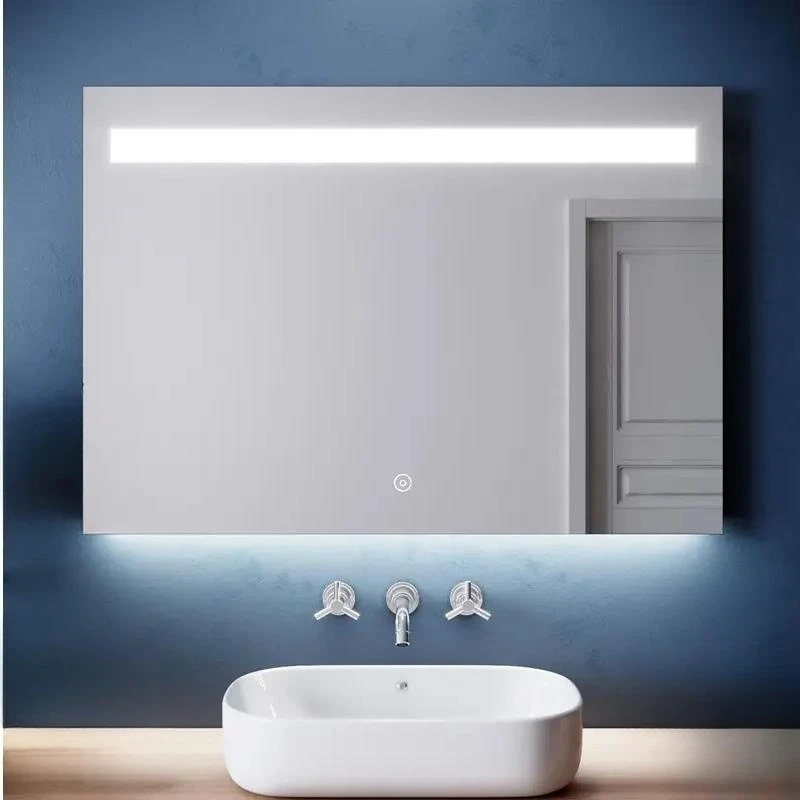 Manufacturer of Horizontal hanging Bathroom LED Mirror Touch Switch Anti-fog 1000x700mm Demister pad Dustproof SAA CE Certified