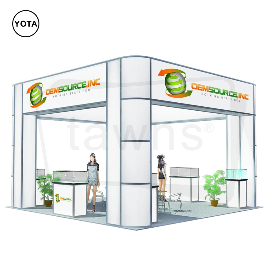 Tawns Quick Assemble Modular Aluminum Portable Show Case Fair Expo Folding Display Spiral Tower 6x6 Trade Show Exhibition Booth