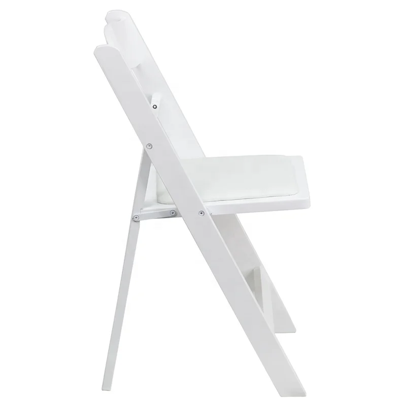 SUNZO White Wedding Resin Folding Chair Event Party Vinyl Padded chair