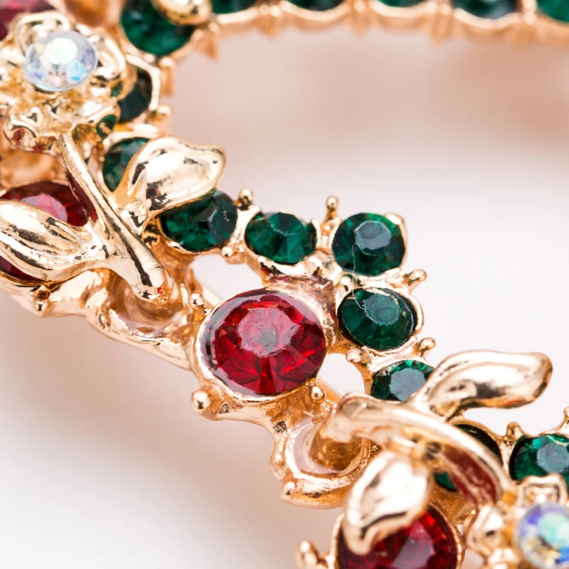 
Christmas Brooches for Girls Gift Cute Color Rhinestone Brooch Pins 