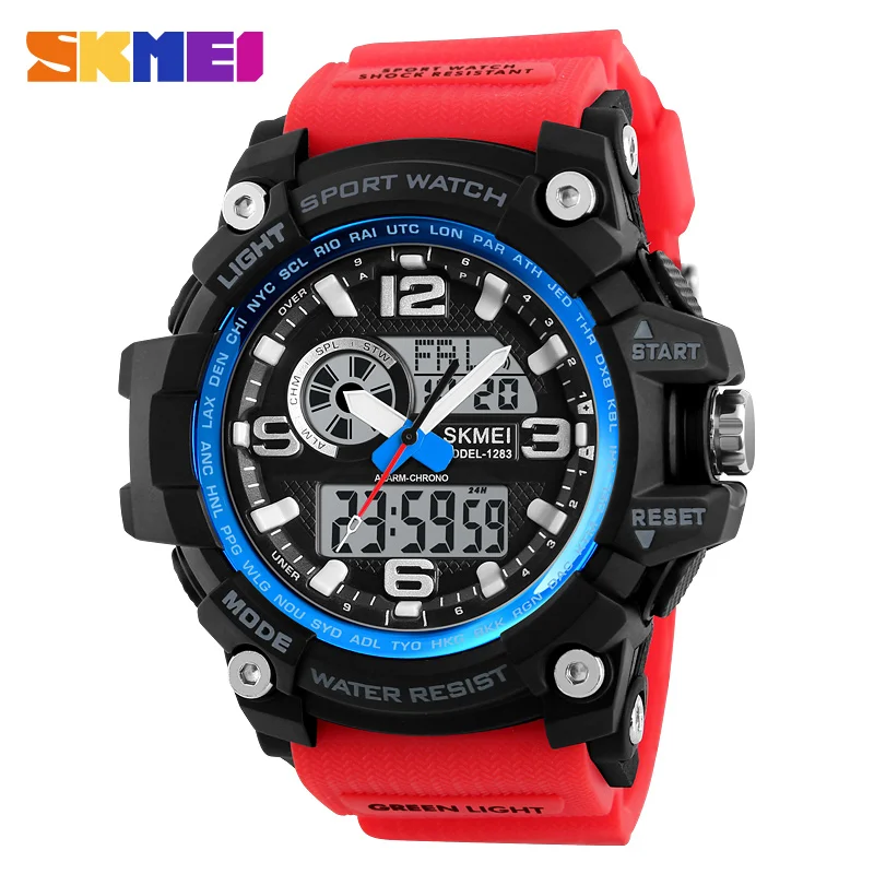 Athletic Watches Hot Jam Tangan Skmei 1155 Analog-Digital Watch Camouflage Army Pupils Wristwatch