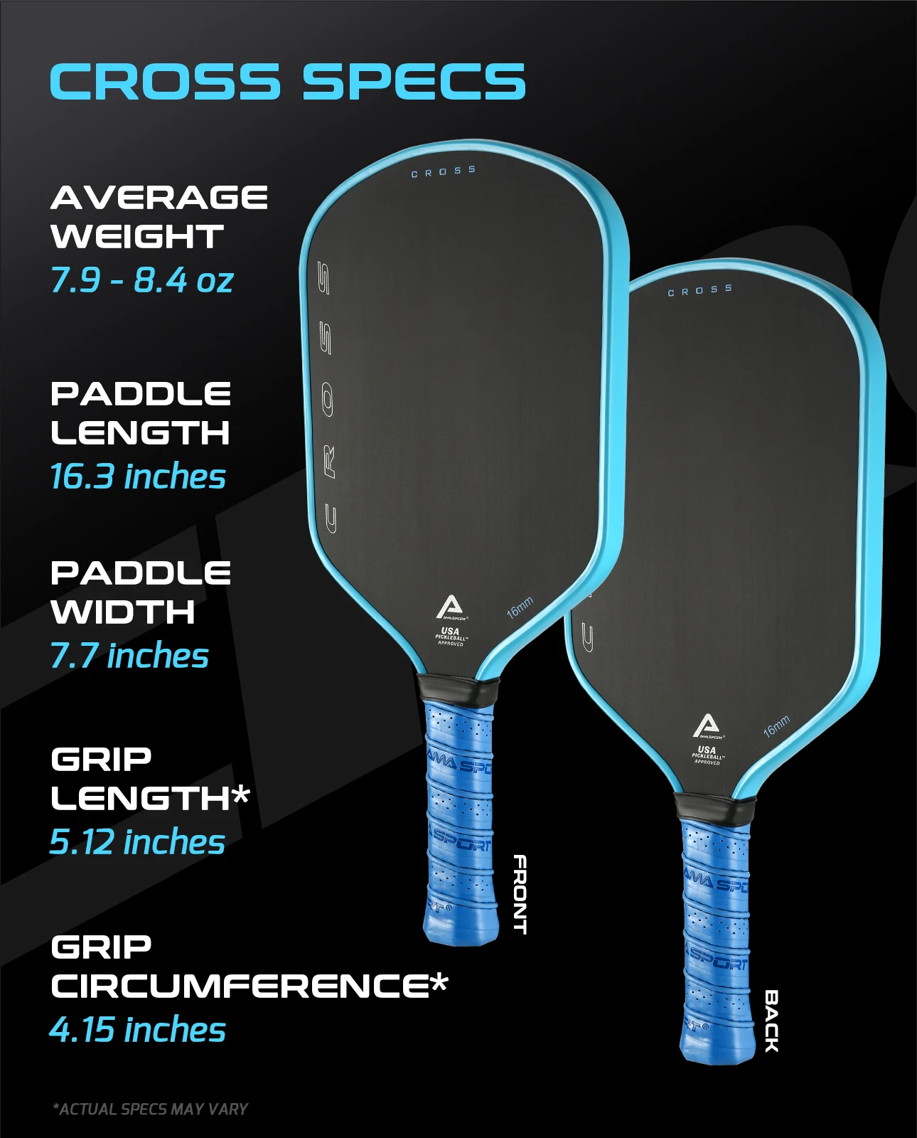 AMASPORT  Custom Raw Graphite Carbon Fiber Friction Pickleball Paddle