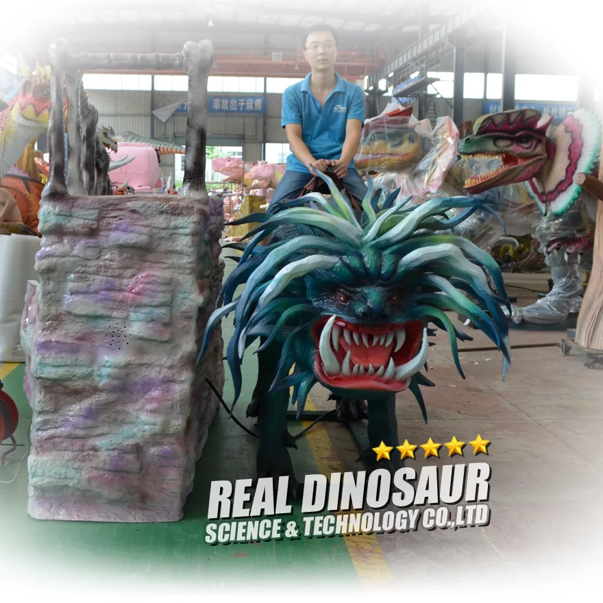 Amusement Park Realistic Monster Animatronic Animal R ides