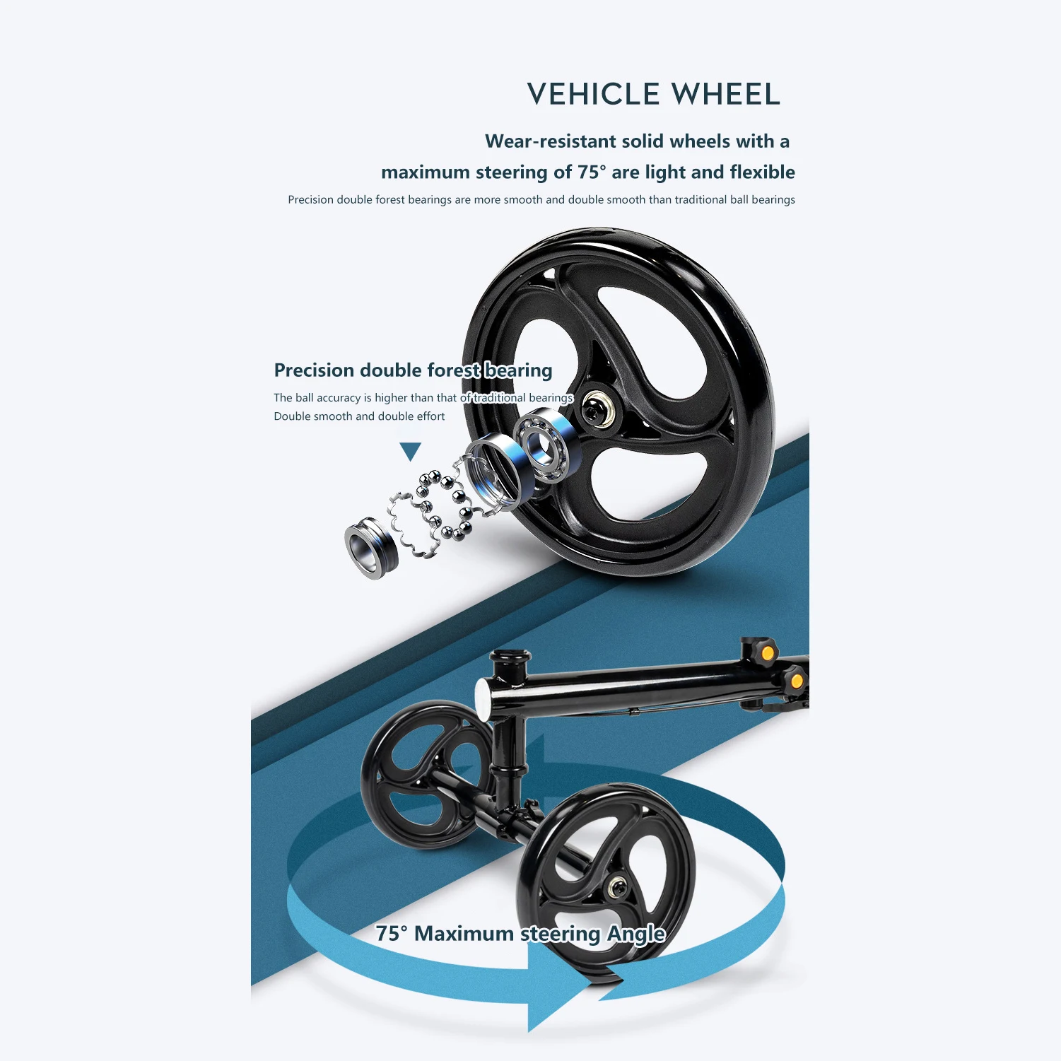 Adult Folding Walker Walking Frames Standard Adults Knee Walker Scooter For Broken Foot Disabled Walking Equipment