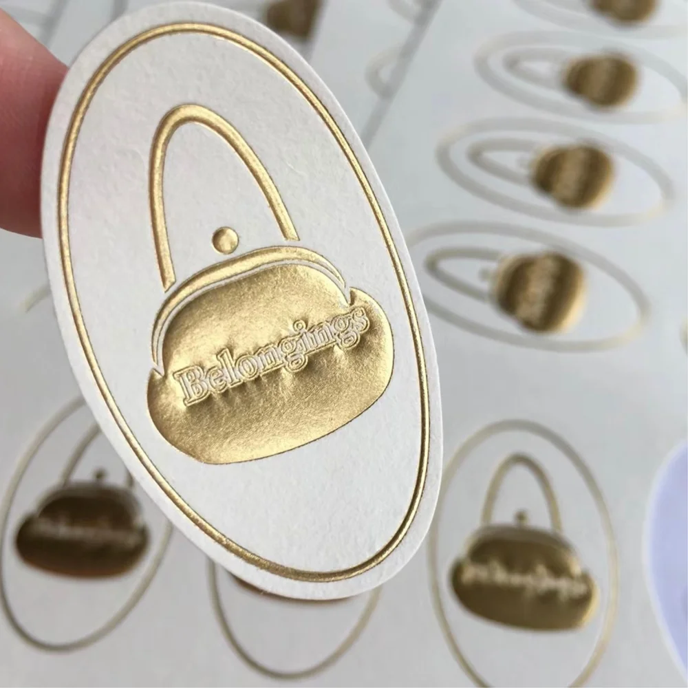 Customizable Matte Silver Abnormity Sticker Label Holographic Embossed Logo Cartoon Pattern Carton Sealing Paper Price tag pack