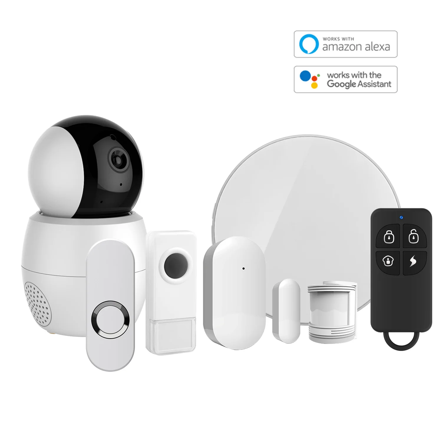 Smart Wifi Wireless home security perimeter PIR burglar sensor Alarm System Kit  Works With Alexa intruder alert system